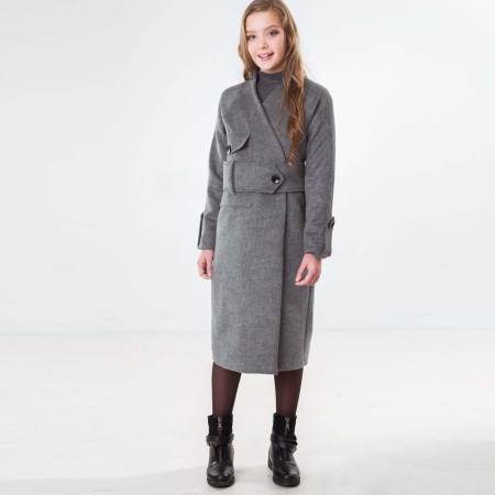 Paltas mergaitei Noeli (pilkas)