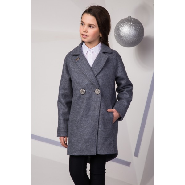 Paltas mergaitei Arija (pilkai melsvas) Paltas mergaitei Arija (pilkai melsvas)