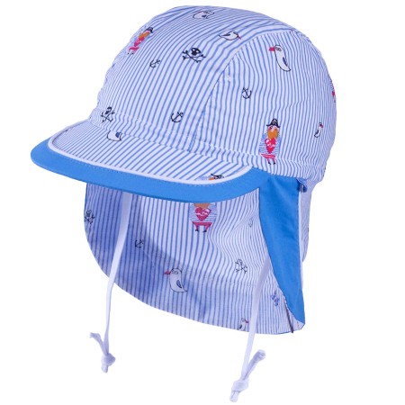 TUTU vasarinė kepurė su snapeliu, kaklo apsauga ir raišteliais 