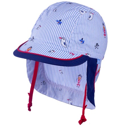 TUTU vasarinė kepurė su snapeliu, kaklo apsauga ir raišteliais 