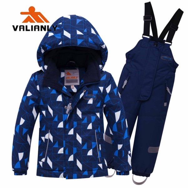 Mėlynas 2 dalių žieminis VALIANLY kombinezonas 110-140 cm Mėlynas 2 dalių žieminis VALIANLY kombinezonas 110-140 cm