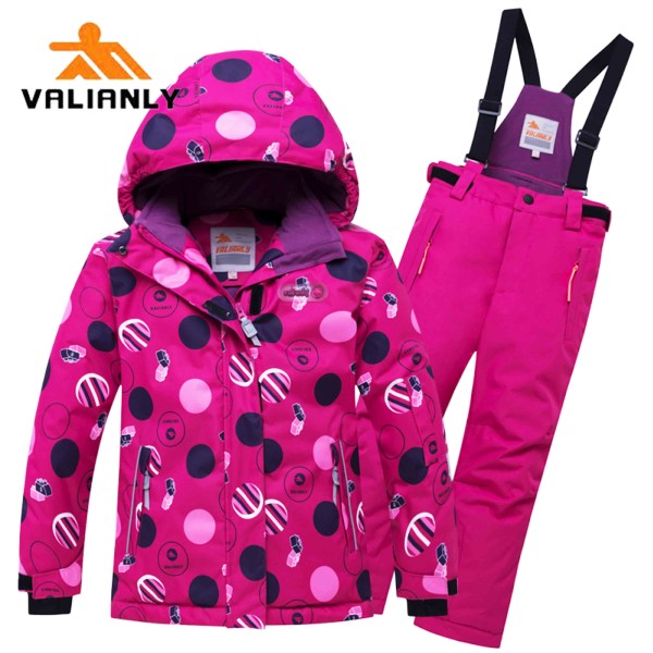 Rožinis 2 dalių žieminis VALIANLY kombinezonas 110-140 cm Rožinis 2 dalių žieminis VALIANLY kombinezonas 110-140 cm