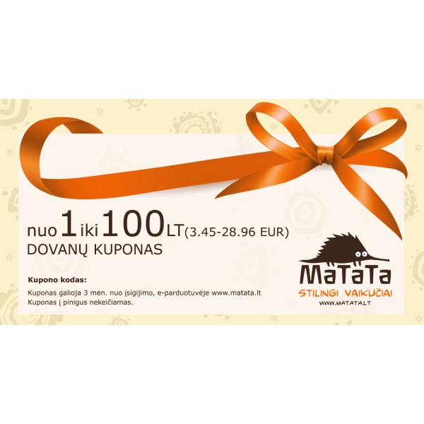 Dovanų kuponas Dovanų kuponas